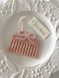 Bow Acetate Wide Tooth Comb in Blush