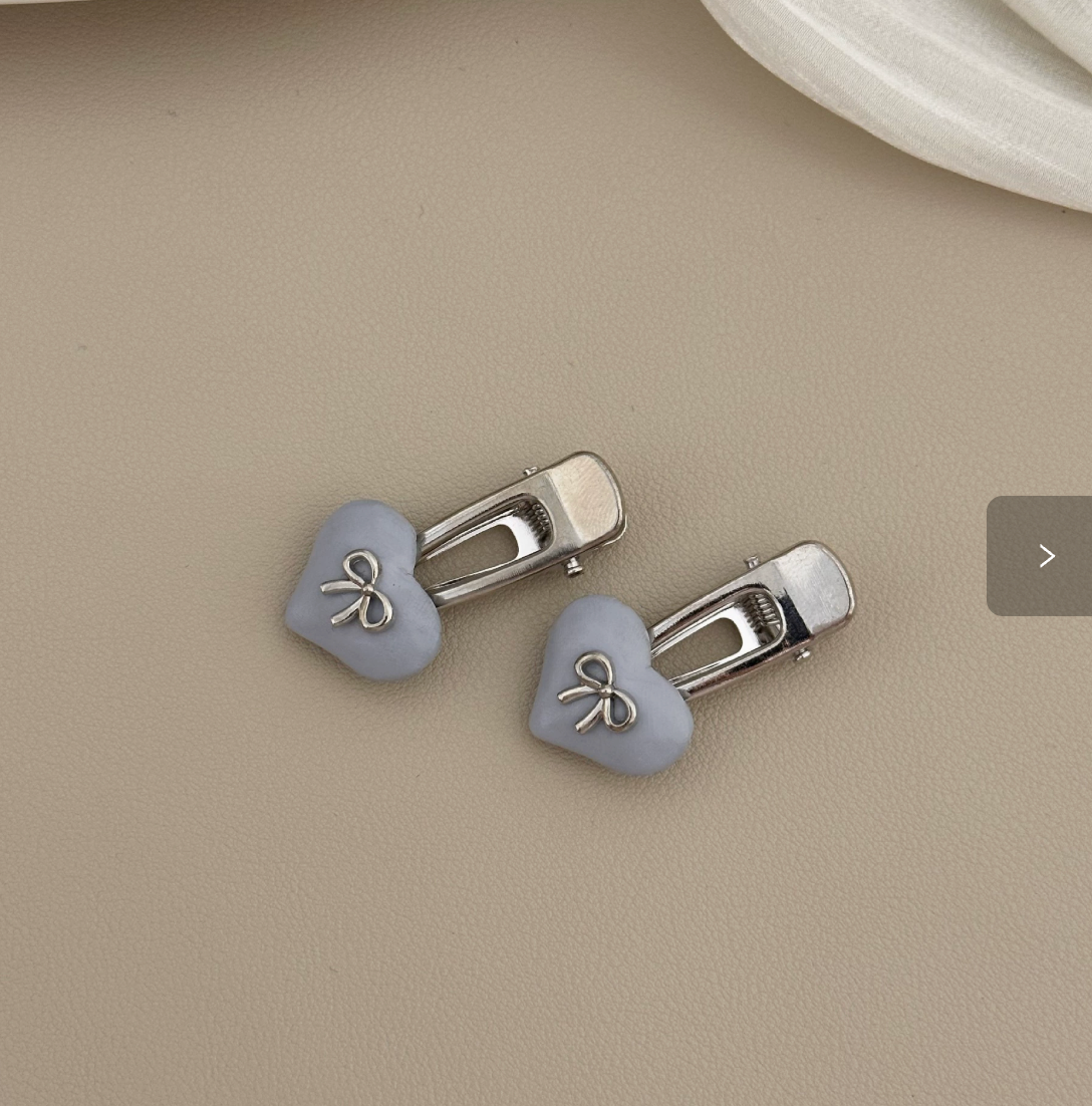 Pastel Bow Hair Clip in Powder Blue
